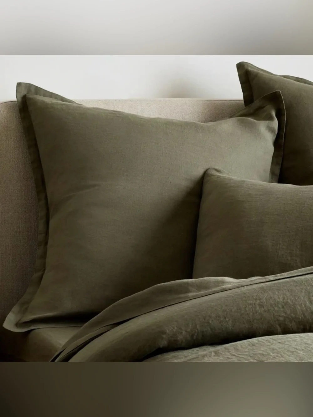NWT Quince European Linen Euro Sham, 26 X 26 (Dusty Olive) *2 available